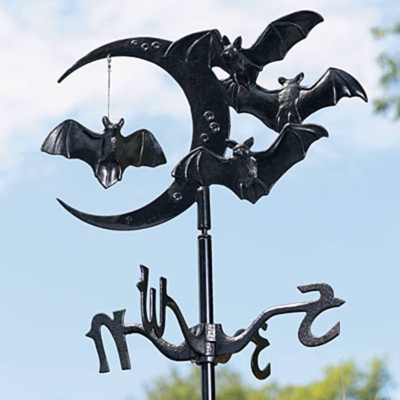 Recycled Aluminum Bat and Moon Weathervane