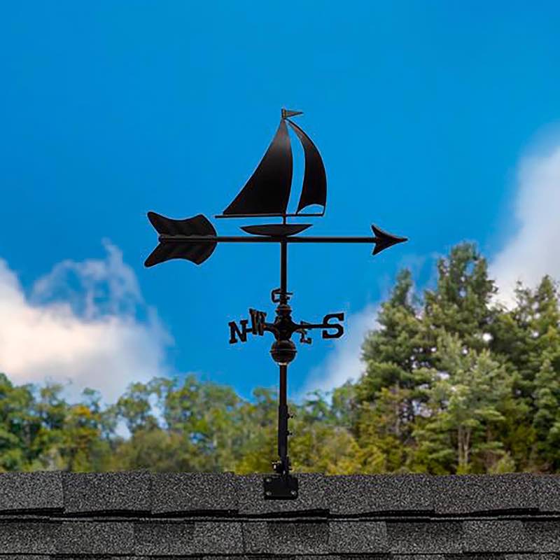 Handcrafted Black Sailboat Weathervane