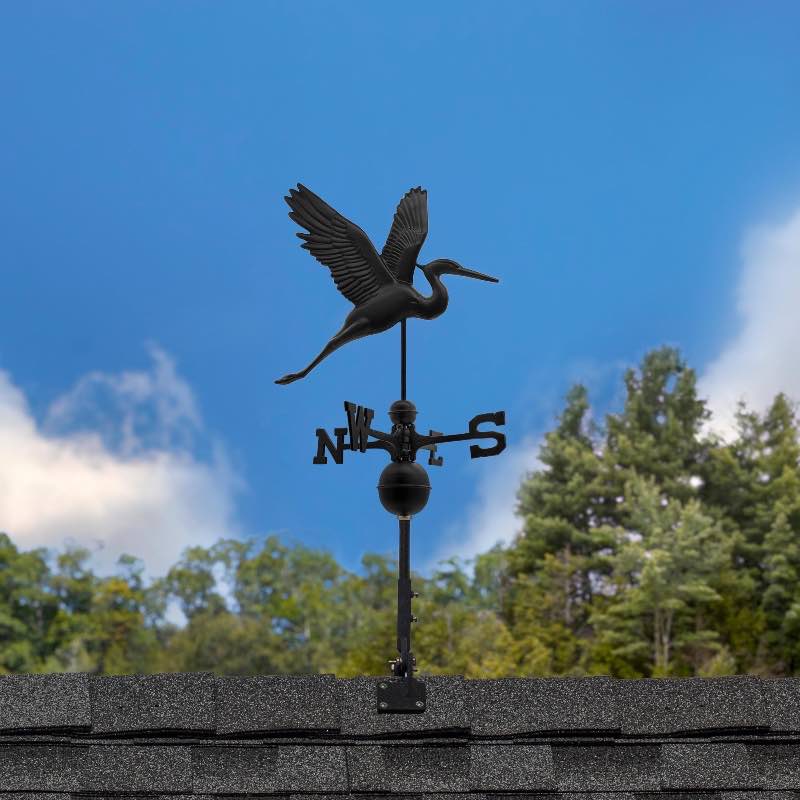 Handcrafted Black Heron Weathervane