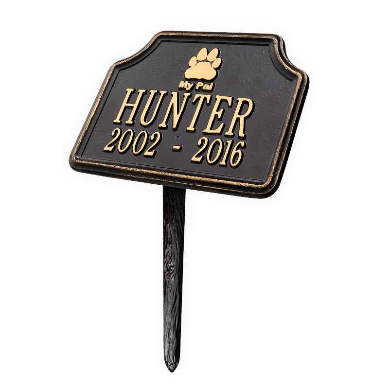 My Pal Customizable Metal Dog Memorial Marker Stake - Black