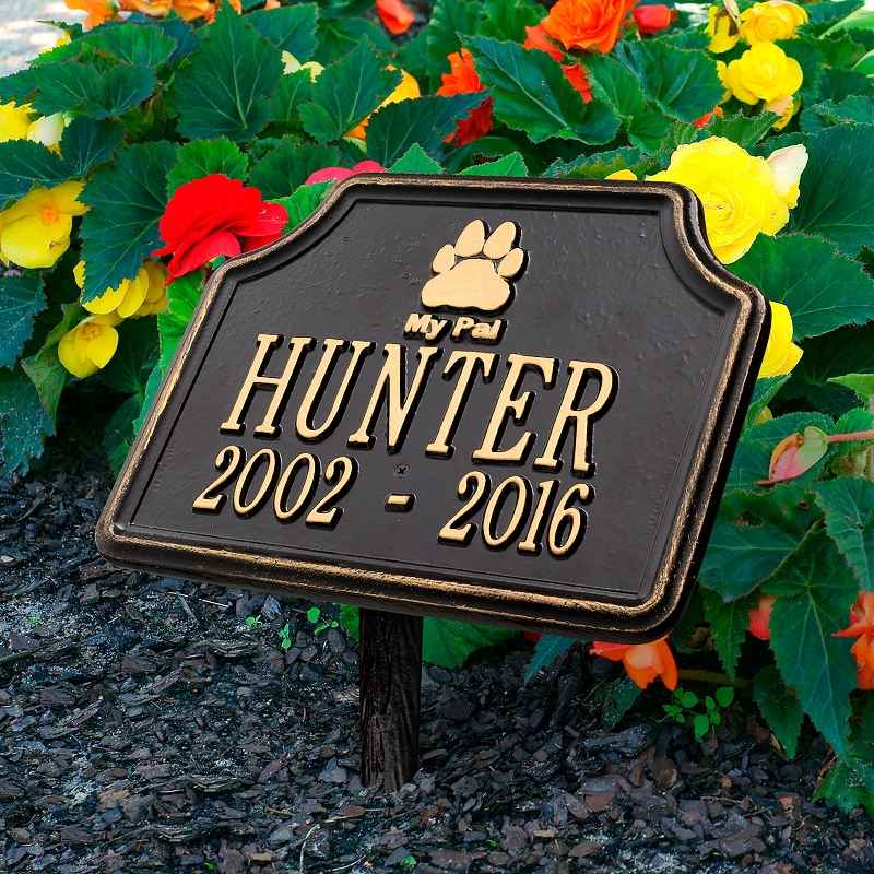 My Pal Customizable Metal Dog Memorial Marker Stake - Black