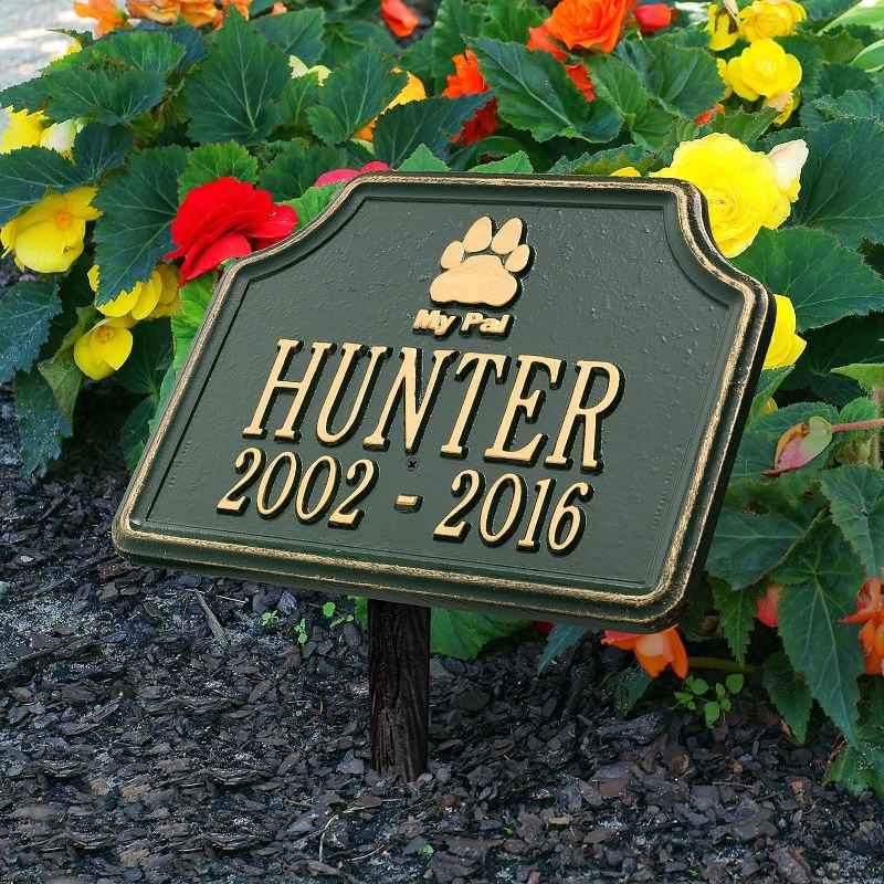 My Pal Customizable Metal Dog Memorial Marker Stake - Green