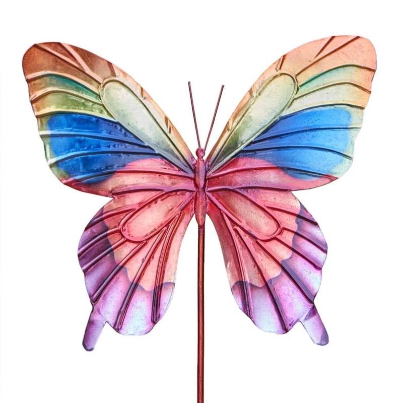 Colorful Handcrafted Metal Butterfly Garden Stake