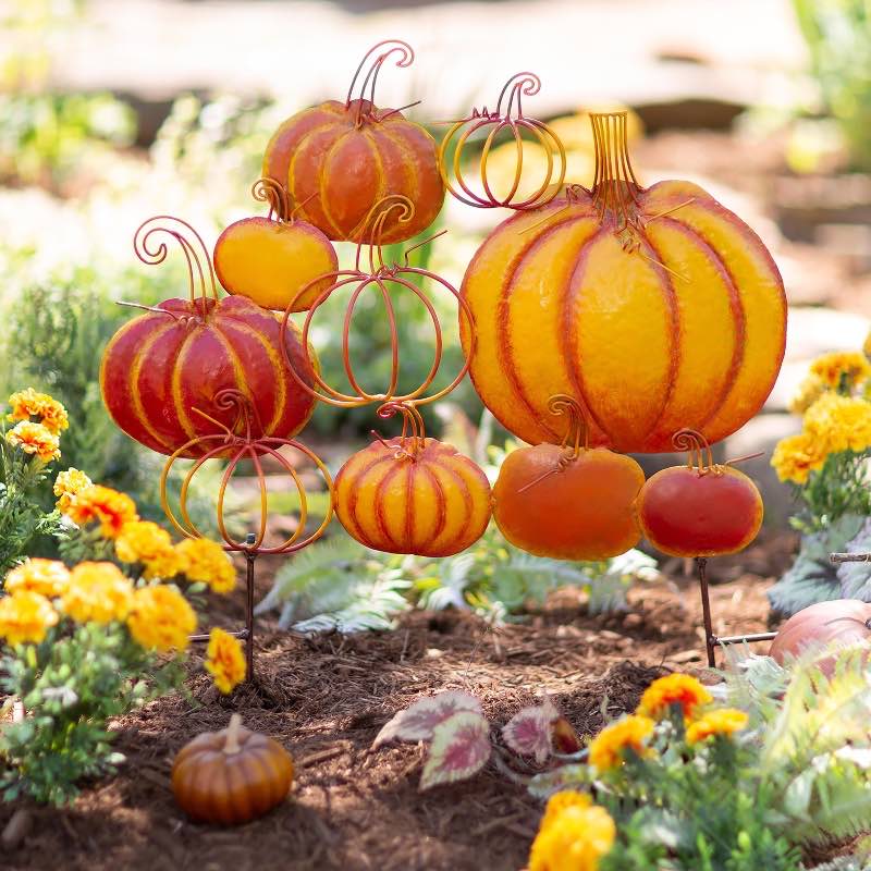 Multi-Pumpkin Metal Garden Stake