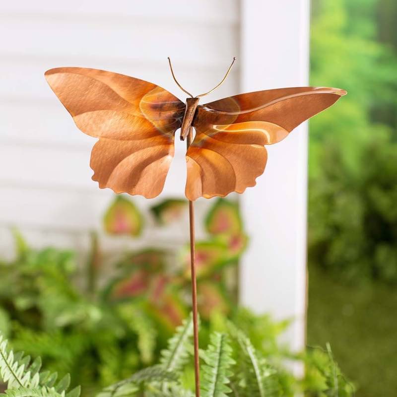 Copper Butterfly Garden Stake