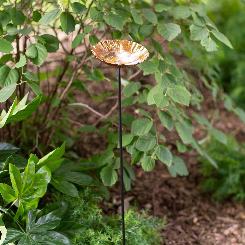 Copper Birdbath Garden Stake, Small