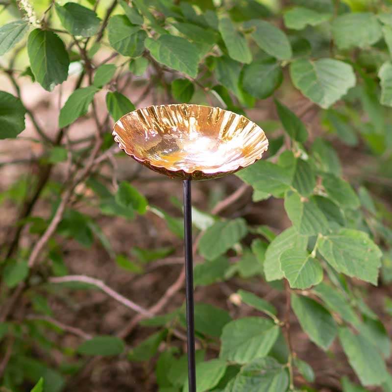 Copper Birdbath Garden Stake, Small