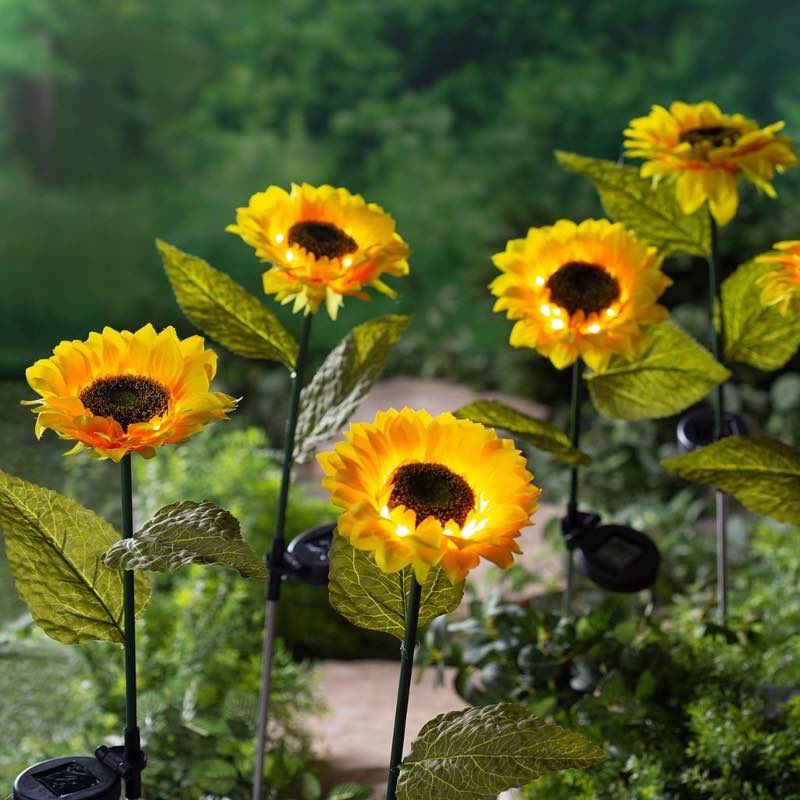 Solar-Powered Sunflower Garden Stake