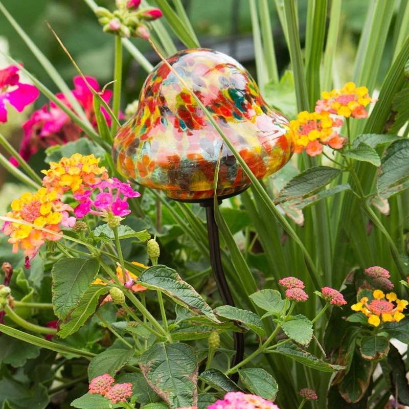 Solar-Powered Yellow Mushroom Garden Stake