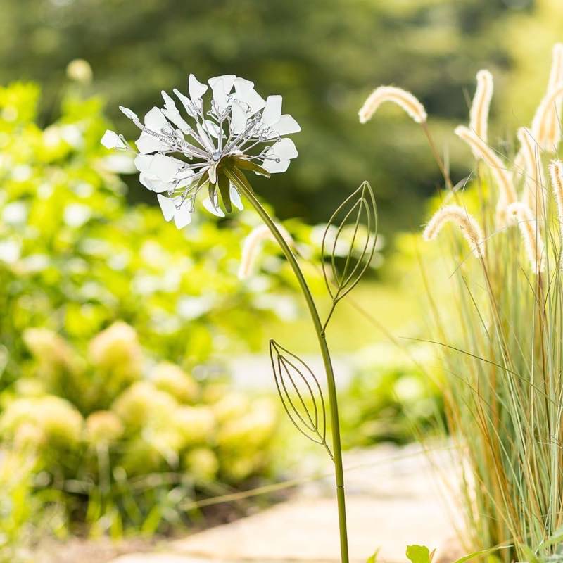 Glass Dandelion Garden Stake