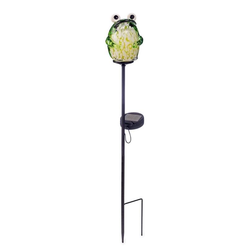 Glass Frog Solar-Powered Garden Stake