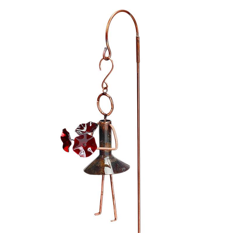 Handcrafted Copper Flower Girl Garden Stake