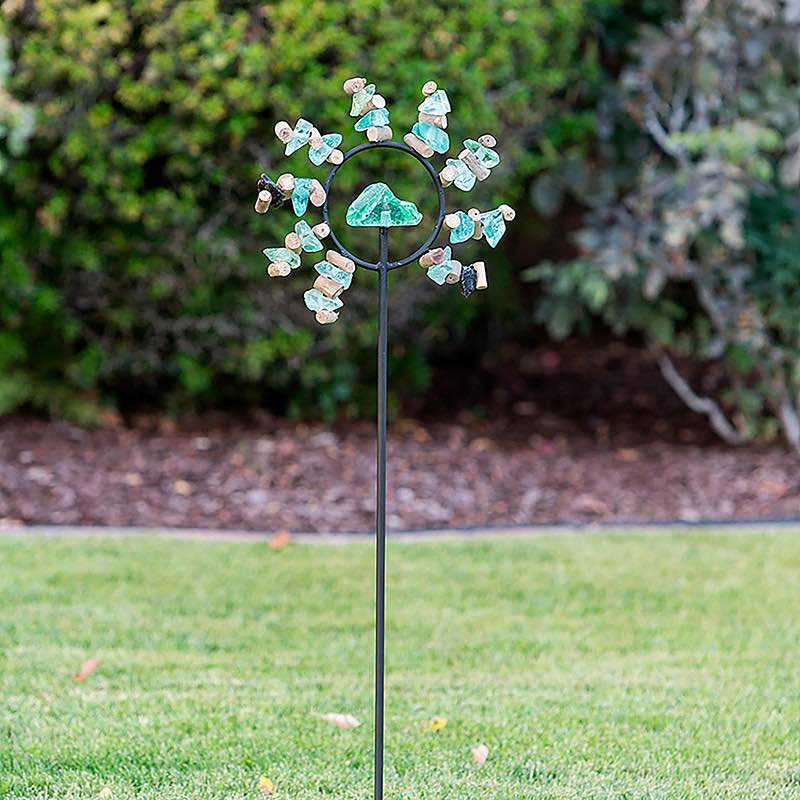 Glass and Metal Sun Garden Stake