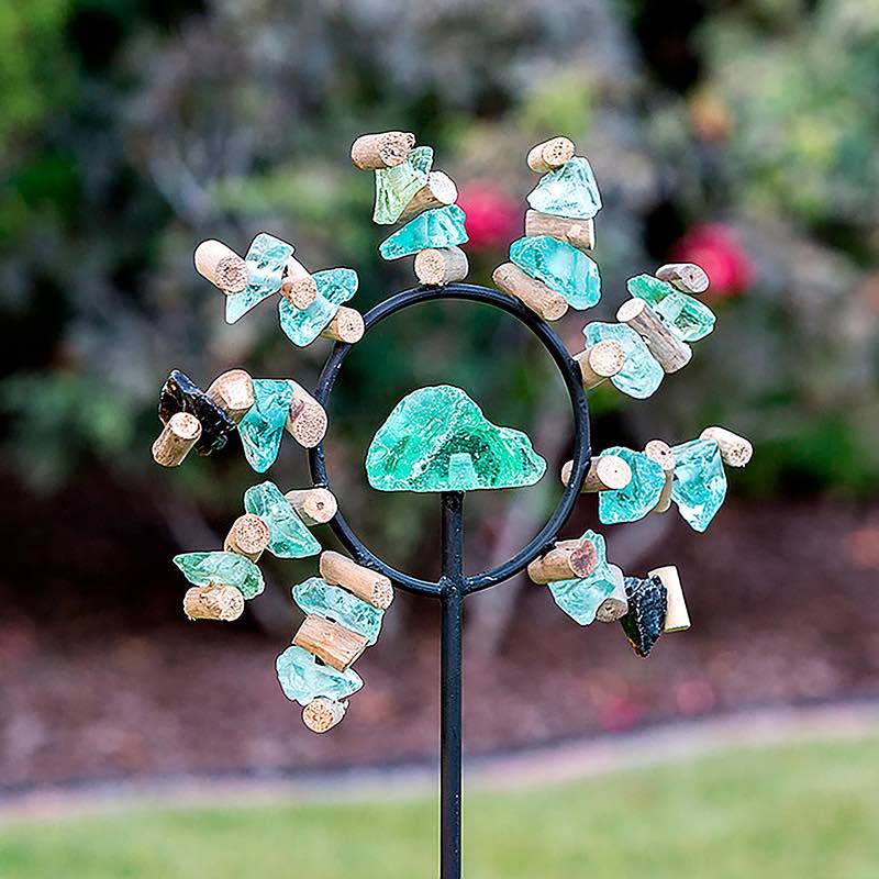 Glass and Metal Sun Garden Stake