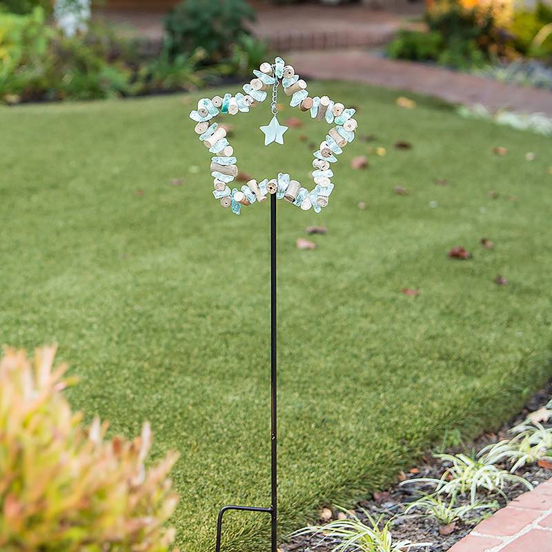 Glass and Metal Star Garden Stake