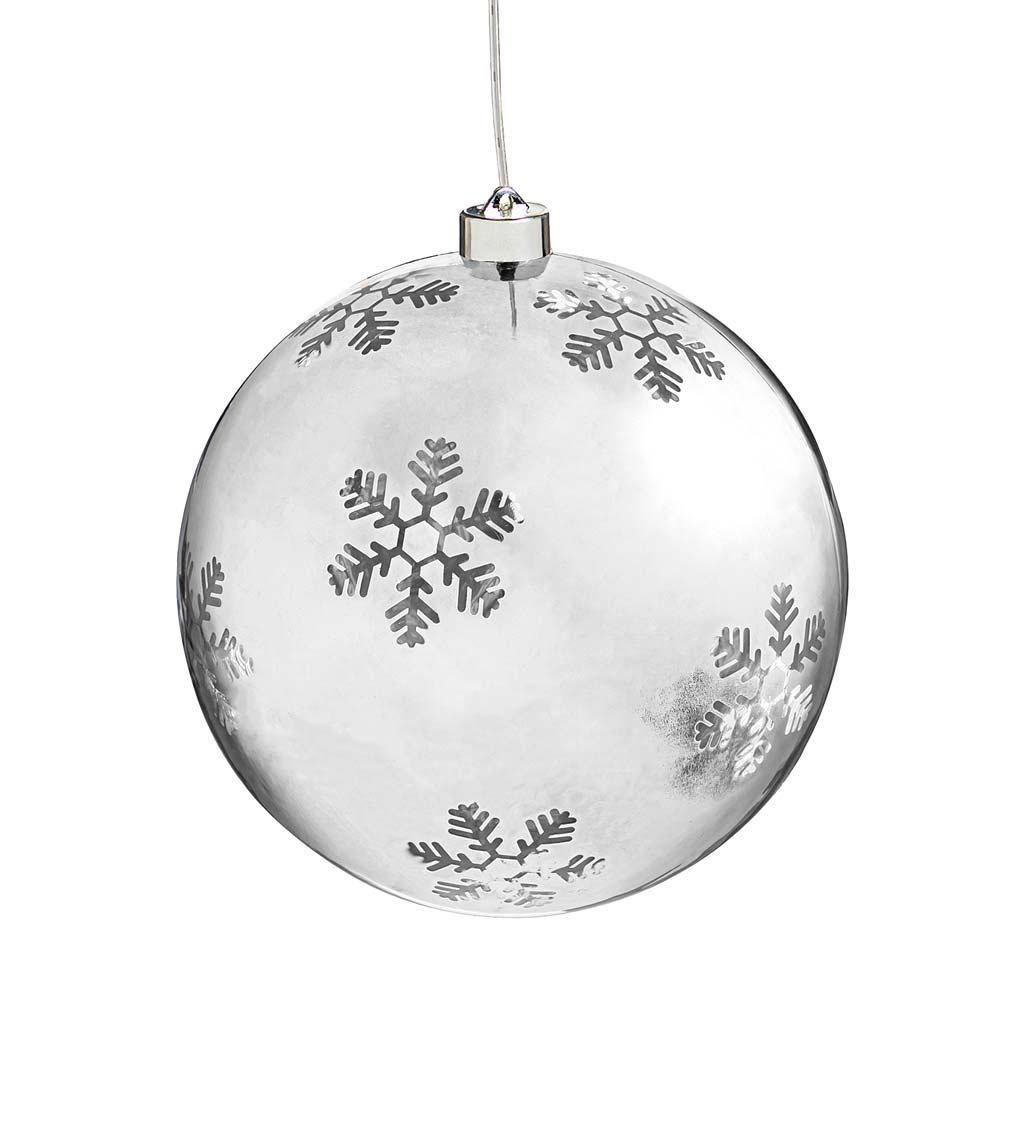 Indoor/Outdoor Shatterproof LED Ornament with Snowflakes - Blue | Wind ...