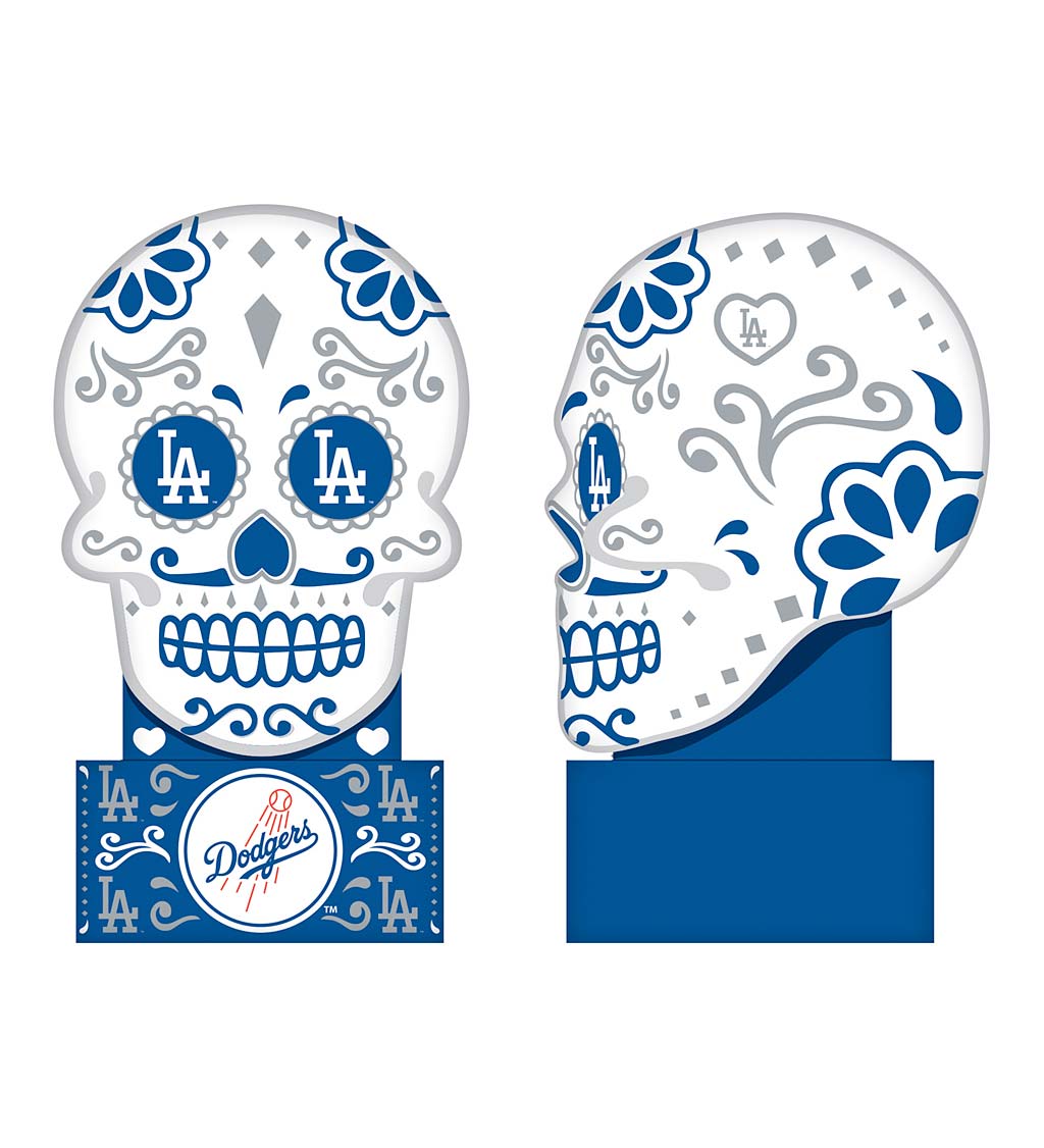 Show Your Team Spirit with the L.A. Dodgers Sugar Skull Desk Ornament