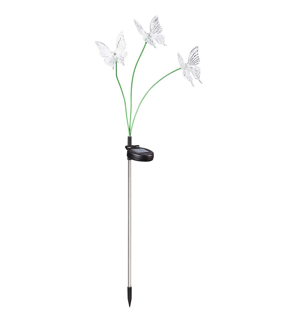Color-Changing Solar Lighted Butterflies, Hummingbirds and Dragonflies on  Flexible Garden Stakes, Set of Wind and Weather