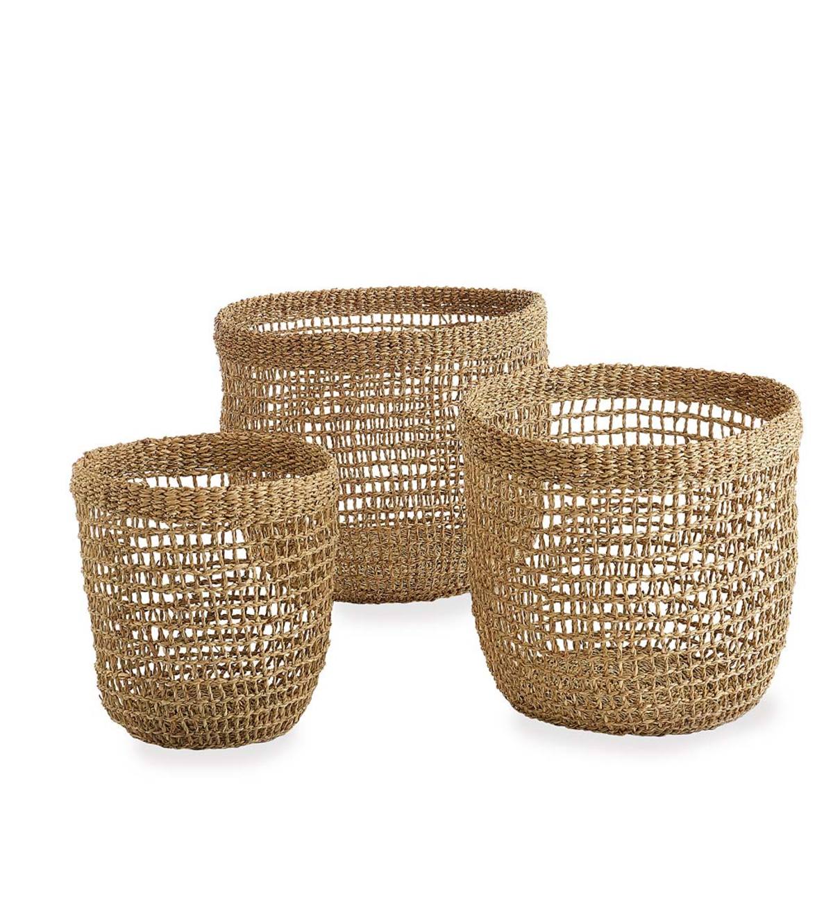 Woven Seagrass Baskets, Set of 3 | Wind and Weather