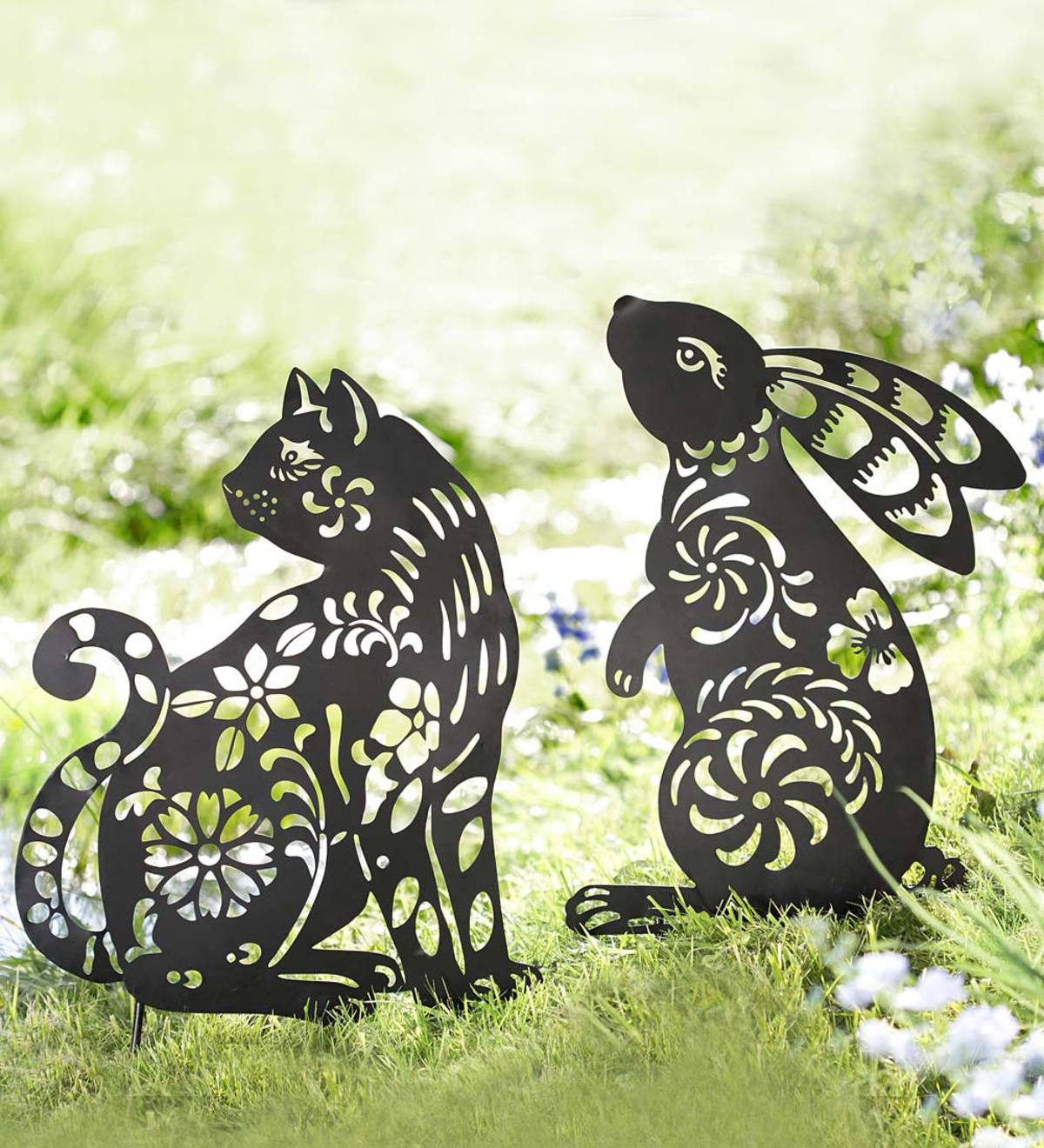 Animal Silhouette Garden Stake Bunny Wind and Weather