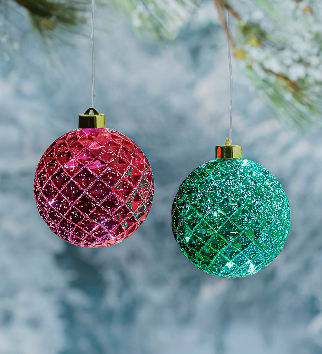Indoor/Outdoor Lighted Shatterproof Hanging Holiday Faceted Ball 5 ...